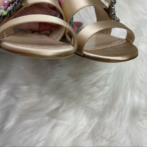 Manolo Blahnik Beige/Nude Rhinestone Verda Flat Sandal EU 40 - Picture 4 of 11